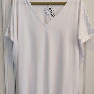 Short Sleeve Piko Top - White NWT